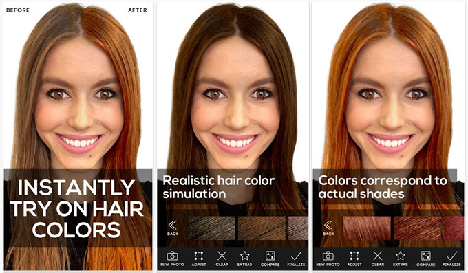 Hair Romance - Modiface hair colour hair app