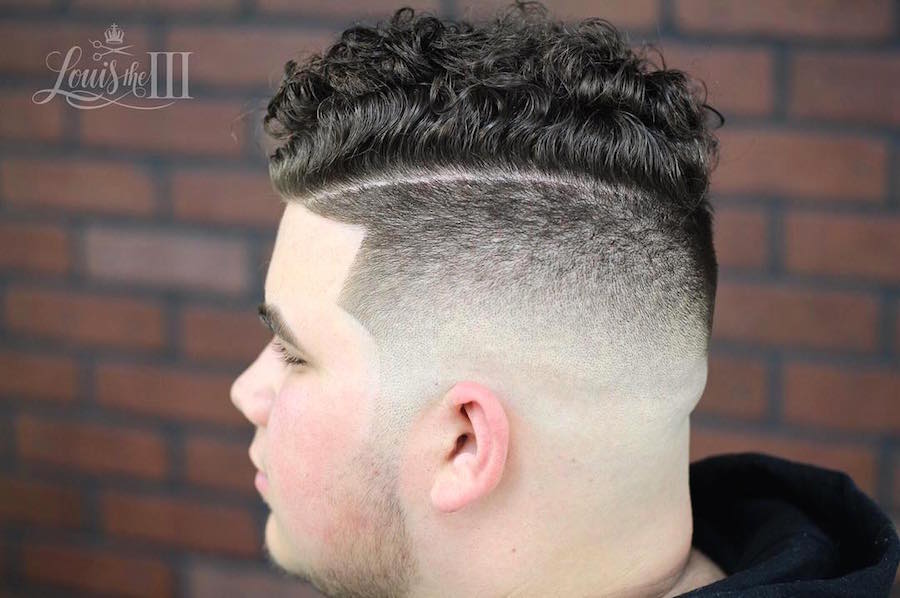 louistheiii_and high fade hard part and curls