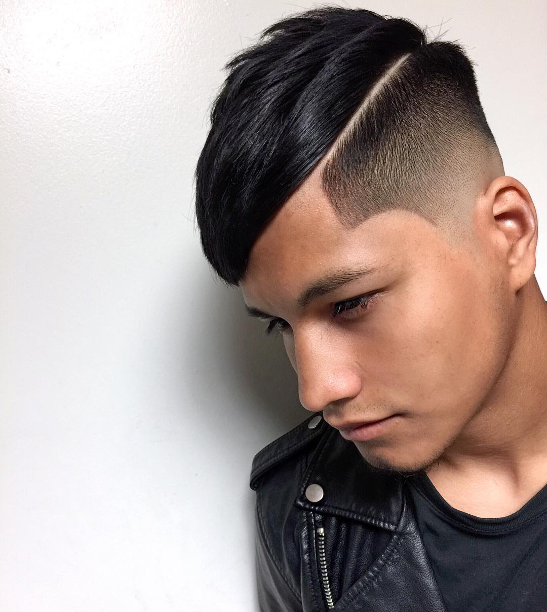 Crop haircut with high fade