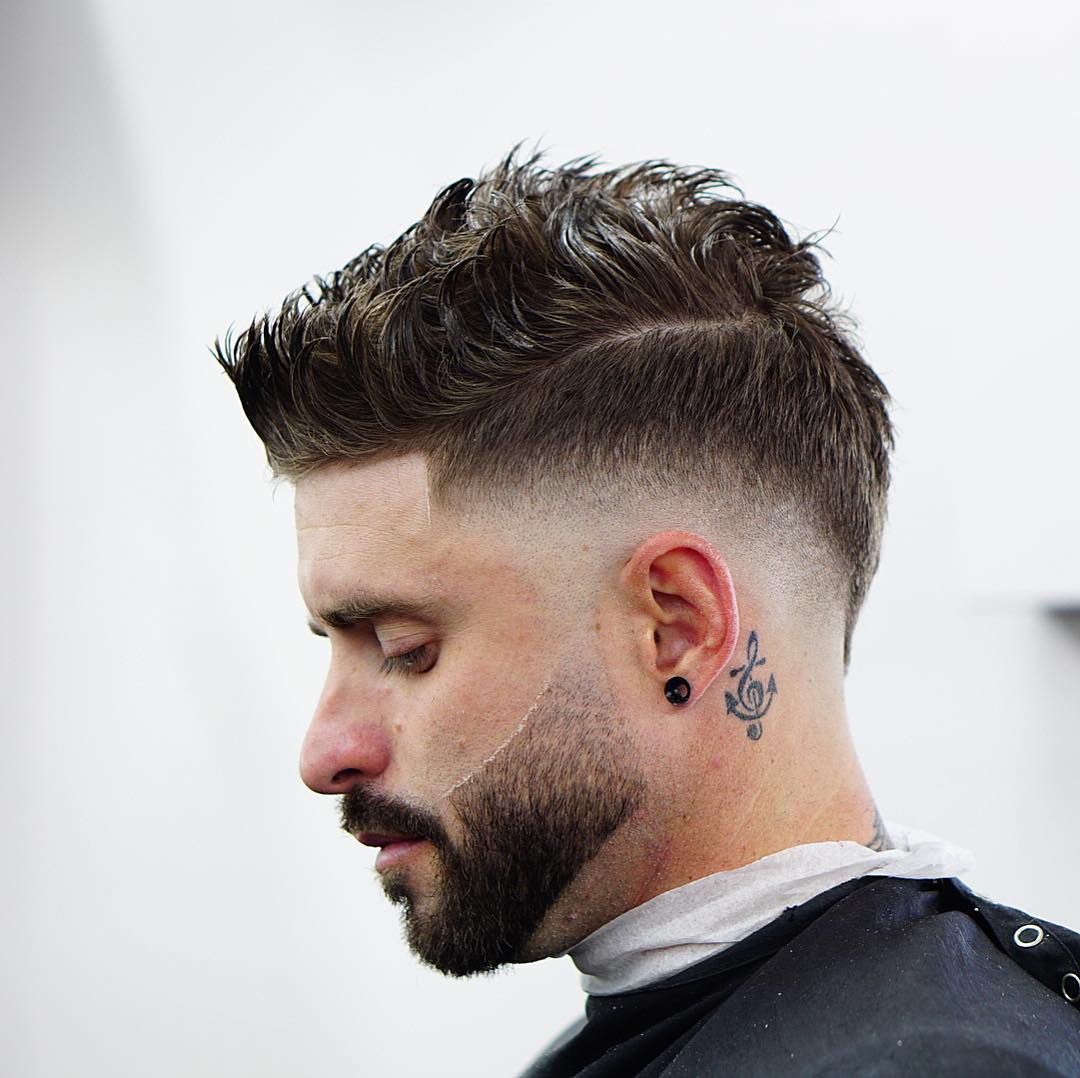 cool short haircut for guys with thick hair drop fade